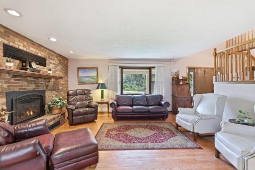 The living room in the semi-open concept home is perfect for gatherings with family and friends!