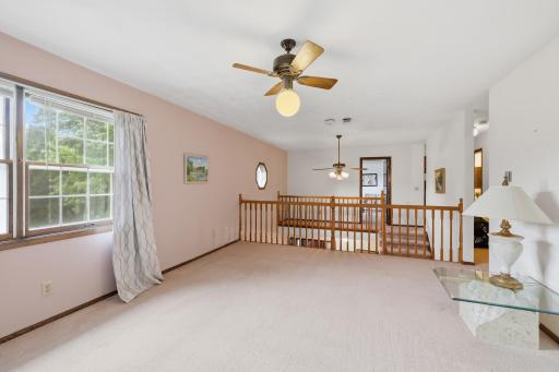Family room looking towards the staircase.