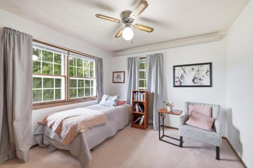 This upper floor bedroom is cozy and comfortable!