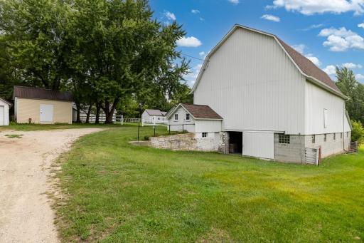 The lower level of the barn is still set up for livestock.