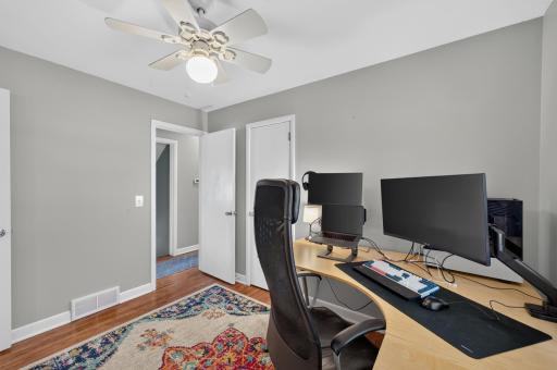 Large Closet, hardwoods and direct access to Kitchen and Hall.