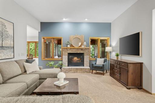 The cozy living room in the center of the home is a great place to gather with friends and family, curl up with a good book, or simply enjoy some quality downtime, the family room offers all the space you need.