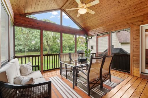 Take in the views of your backyard while sipping morning coffee with the rising sun or evening dining.