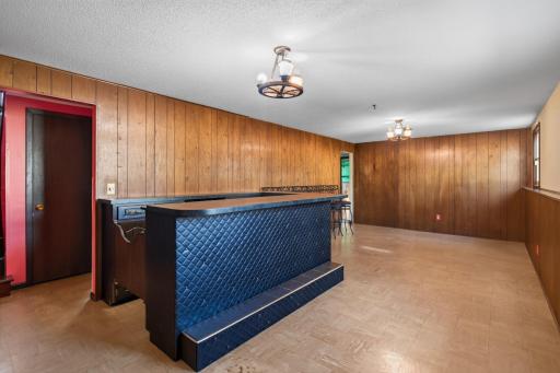 built in wet bar with wine cooler