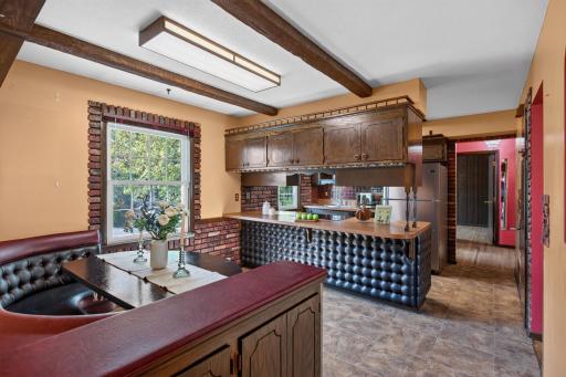 unique but efficient vibe in the dinette and kitchen