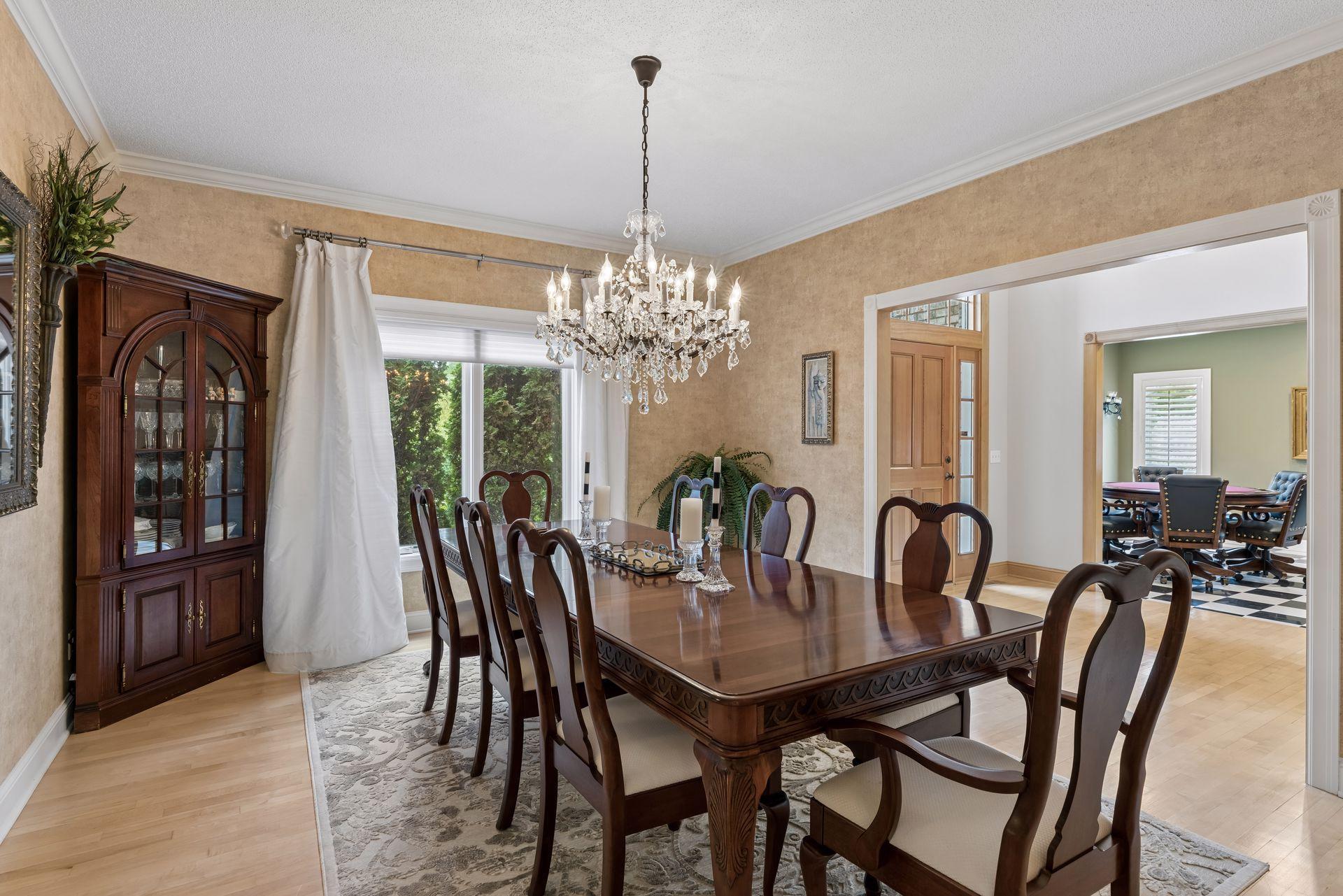 Dining room and Piano room at you enter