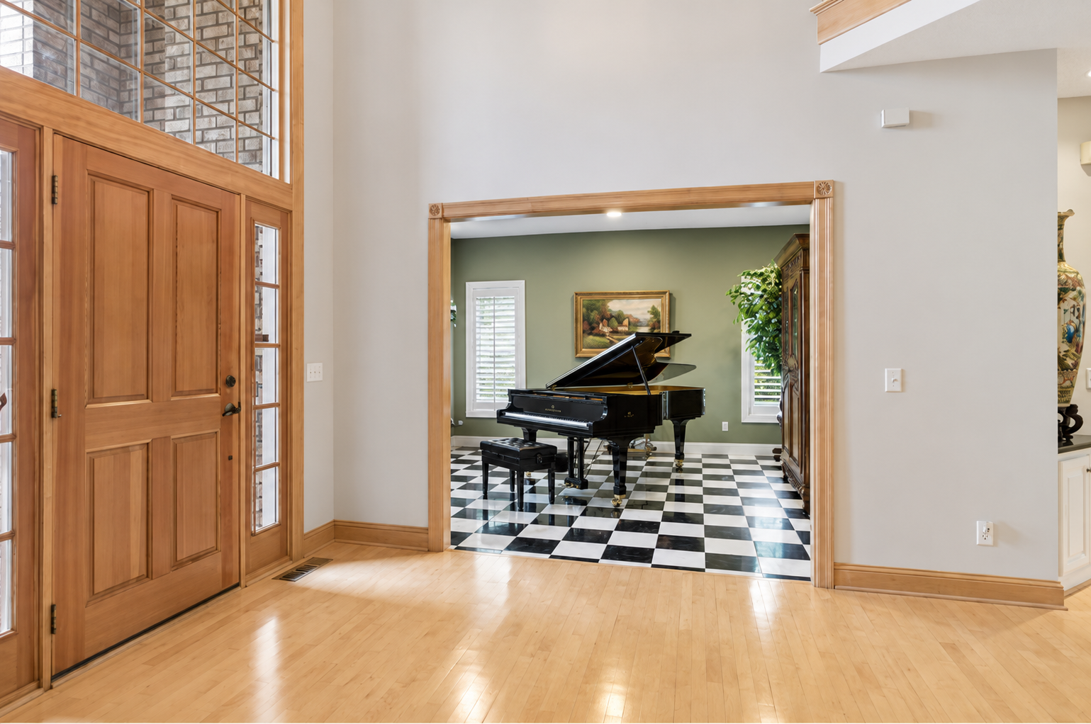 Piano room living room-AI generated