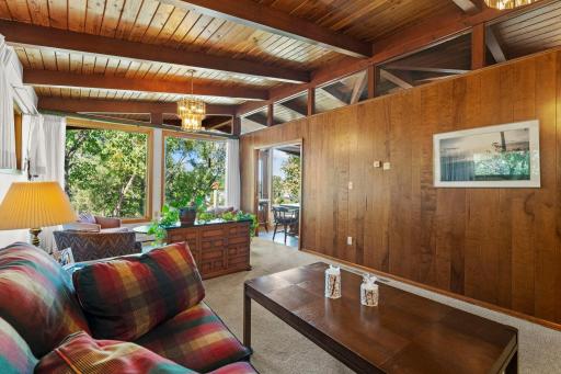 Rich woodwork continues throughout the living space, adding warmth and personality you don’t see in every home