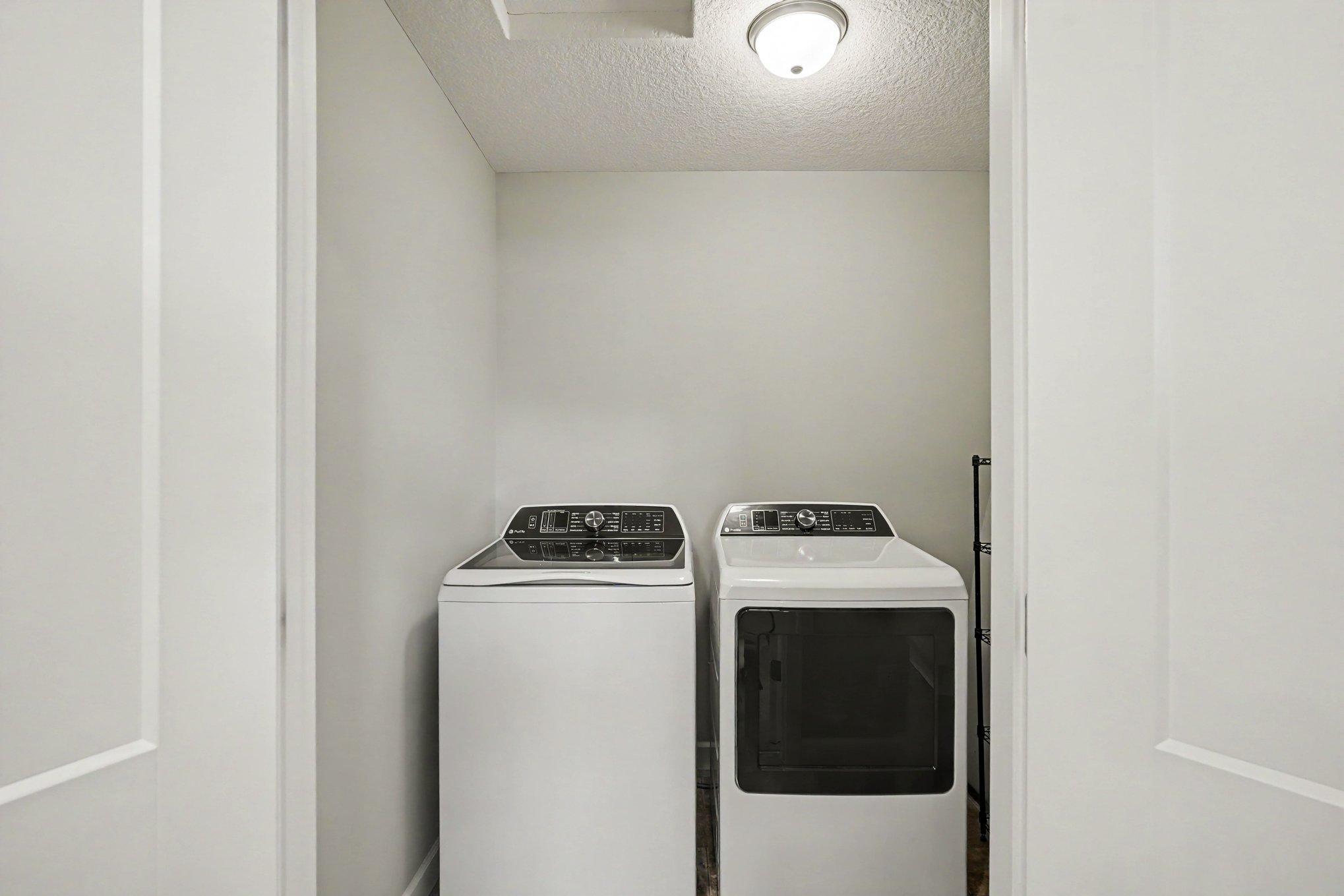 Convenient upper level laundry room