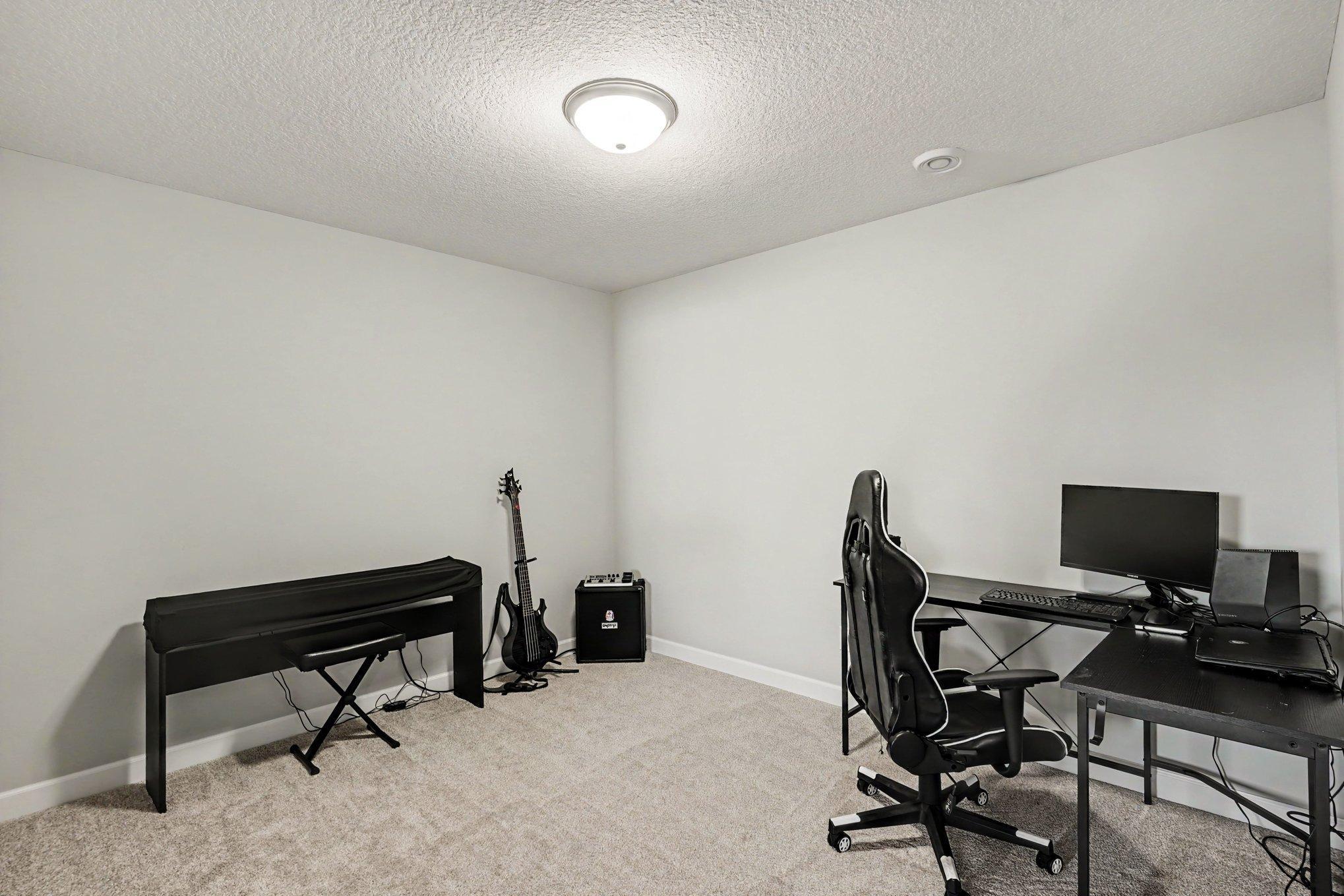 Lower level game room/used as a music area- your possibilities are endless