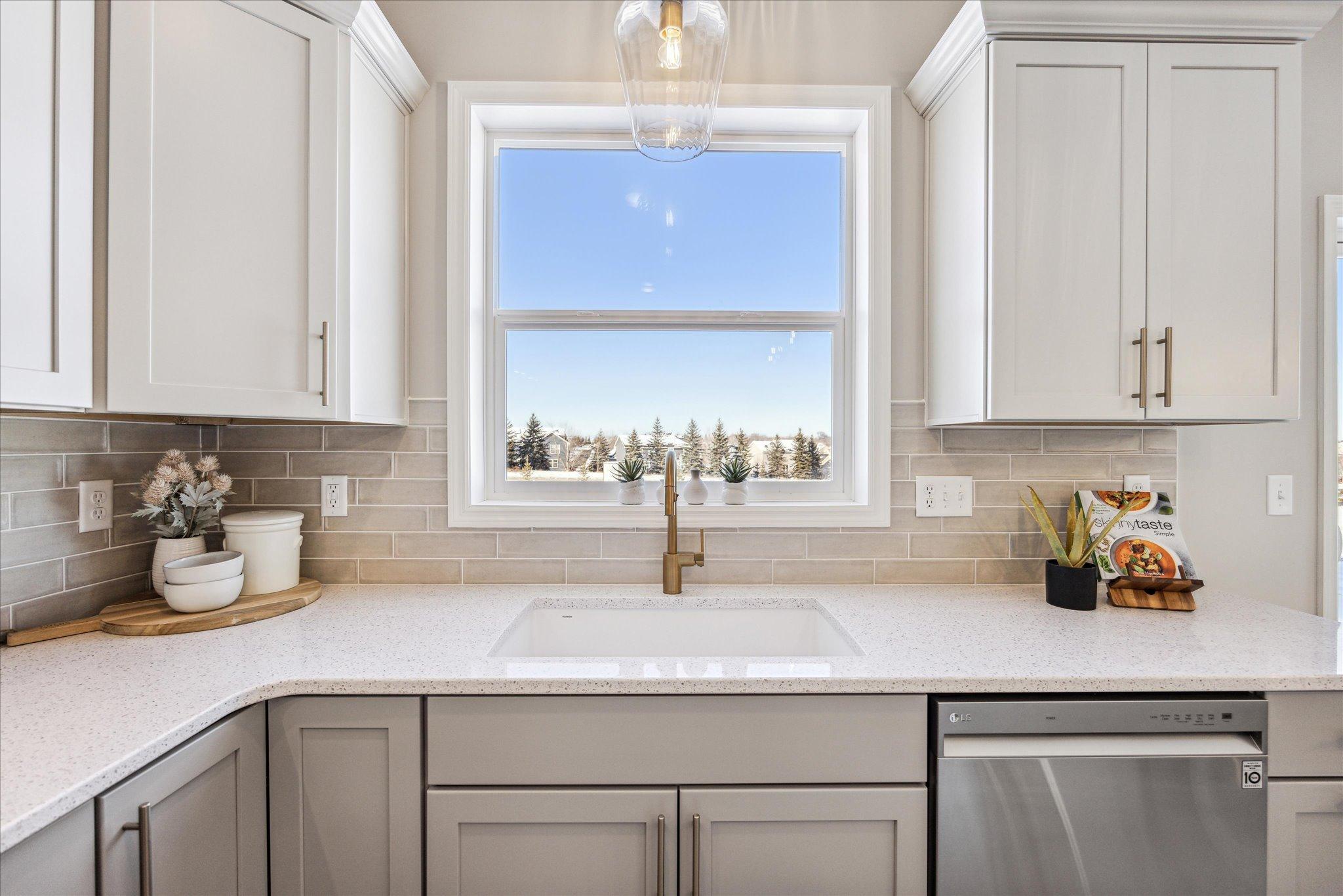 Large kitchen window with a great view