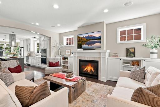 Custom hearth surrounds gas fireplace
