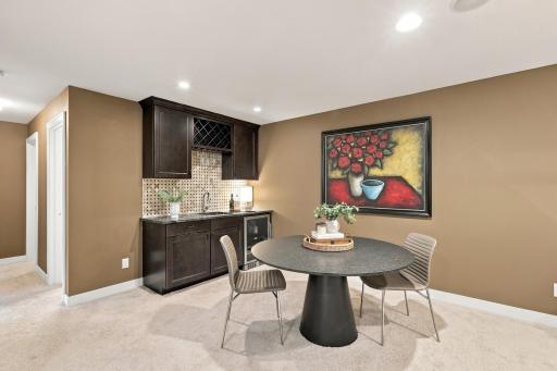 Lower level wet bar area