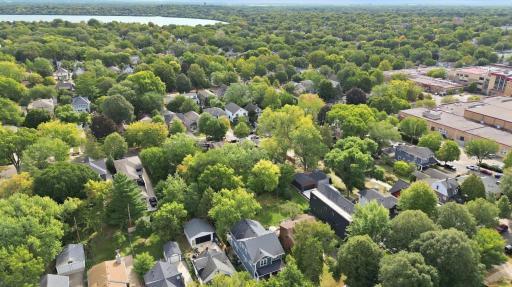 Drone view of Lake Harriet