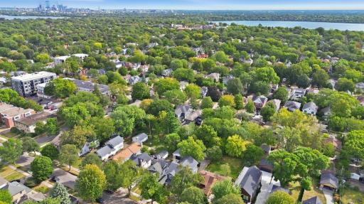Drone view of neighborhood