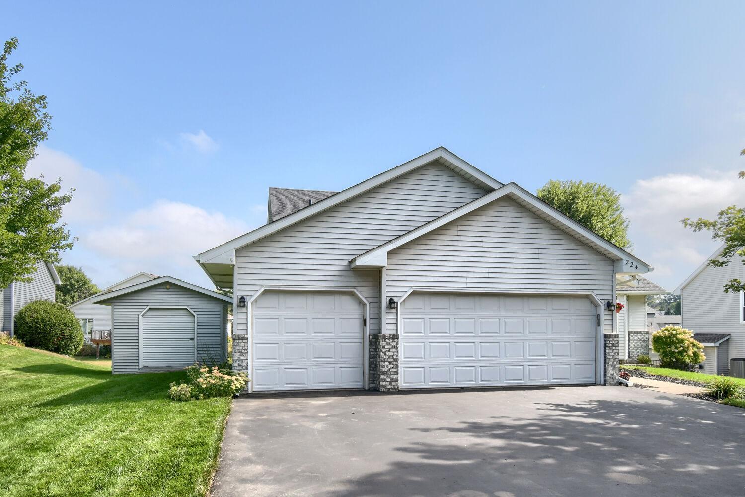 3 car garage PLUS a storage shed!