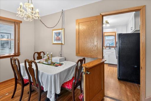 Dining area with split door to the kitchen