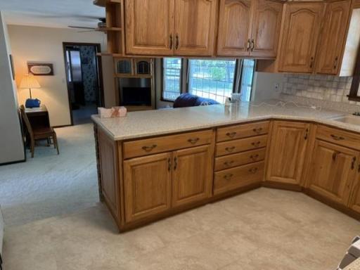 Kitchen open to the TV room