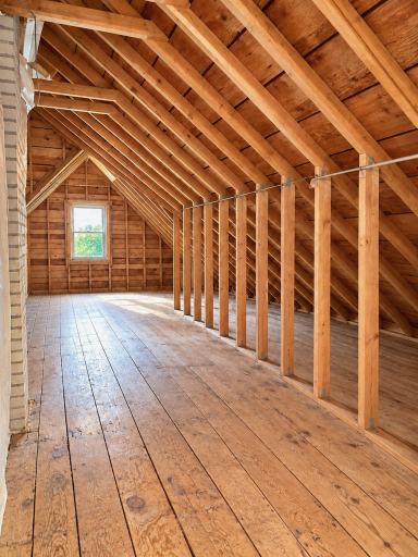 Seasonal decor, luggage and the things you donât need every day. This unfinished attic offers room to keep them out of your living spaces, with a wood-plank floor and window light.