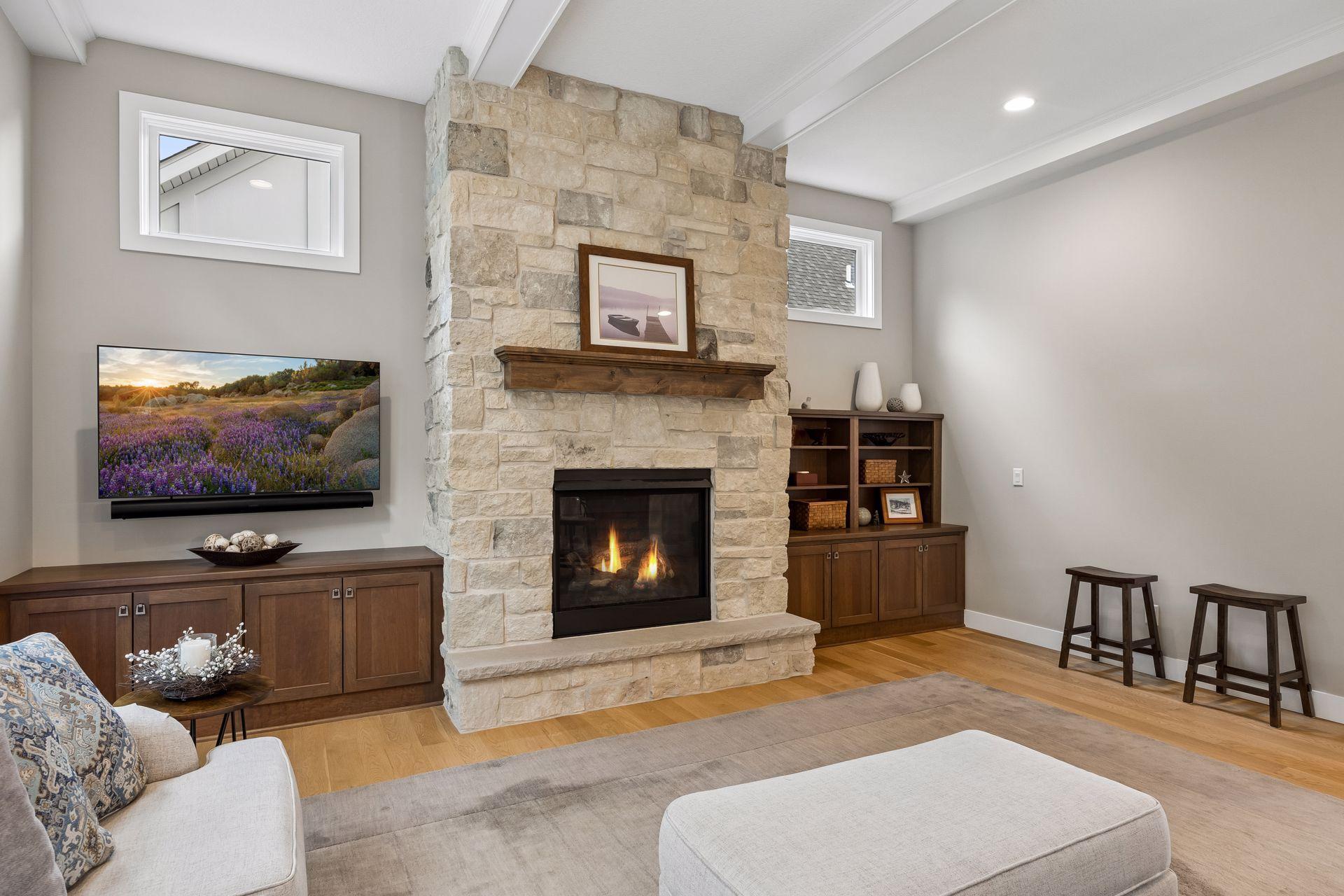 The spacious great room offers plenty of room to gather while maintaining an open, comfortable feel.