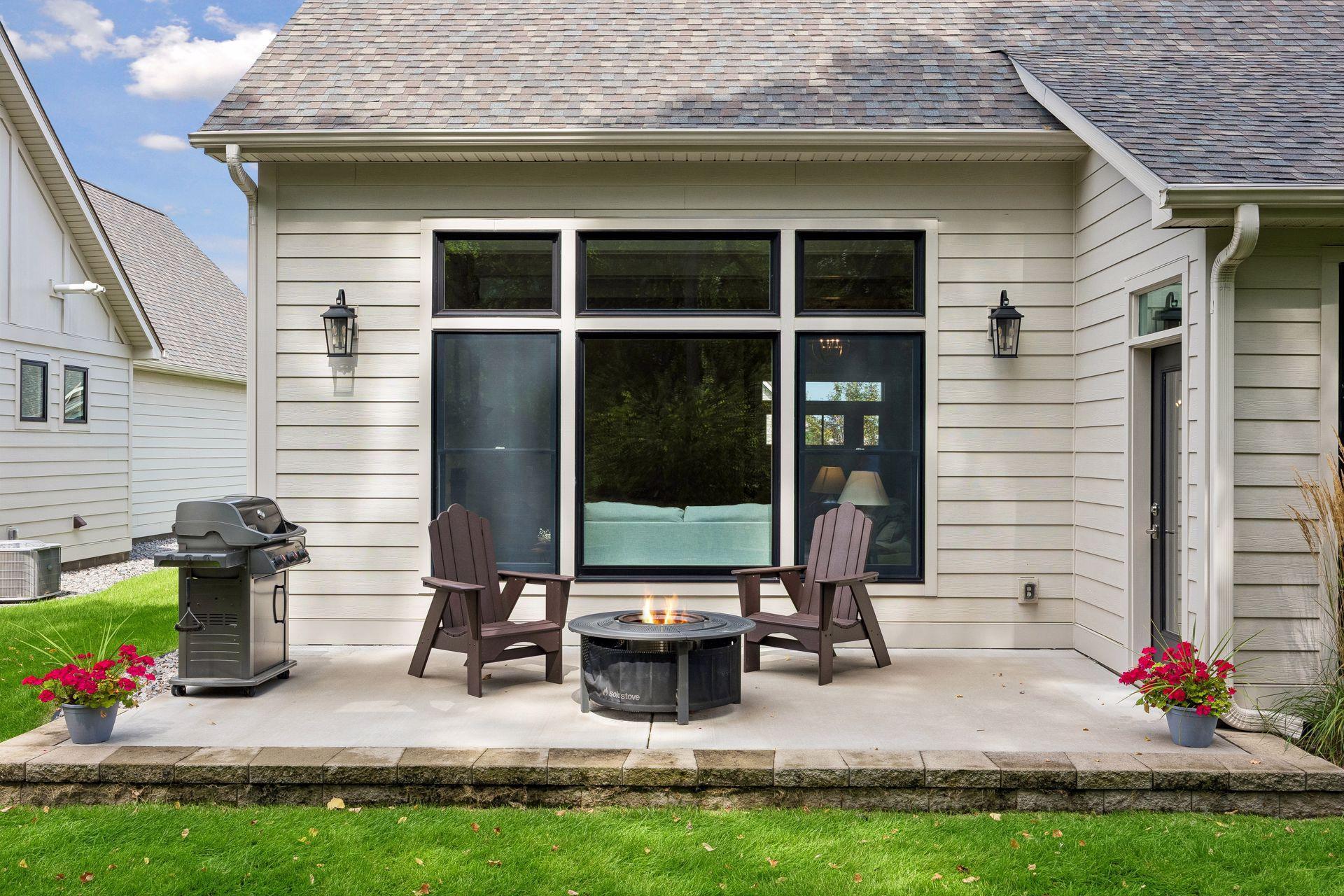 Fires, conversation, and quiet evenings outside—this backyard was made for relaxing and enjoying the warmer months.