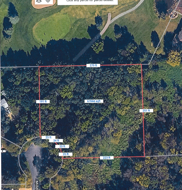 Overhead view of approximate property dimensions.