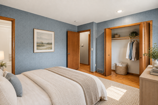 Virtually Staged: Furniture and decor added digitally. All architectural features, windows, and structural elements are original and unaltered.