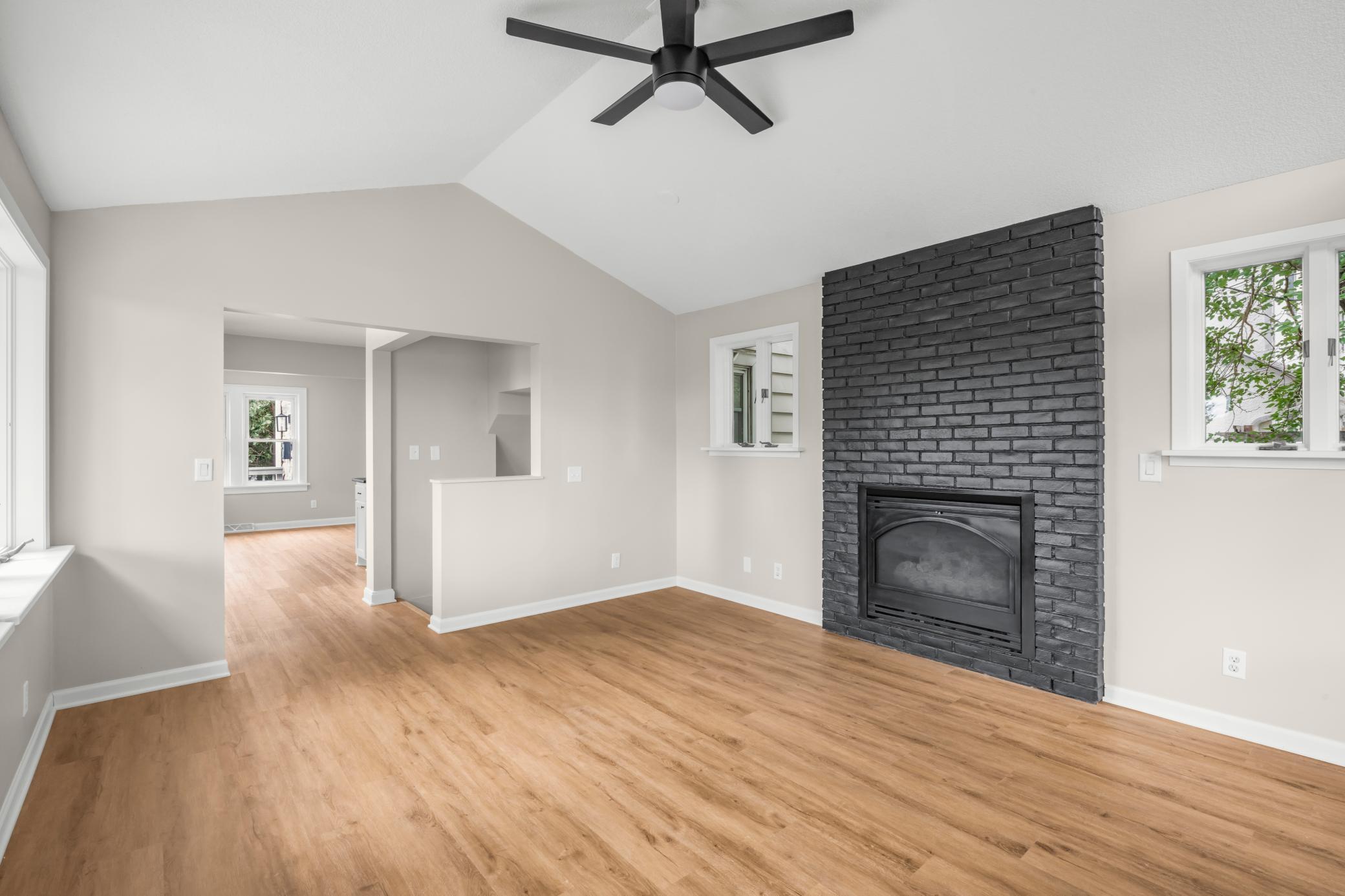 Gorgeous main level family room complete with gas fireplace