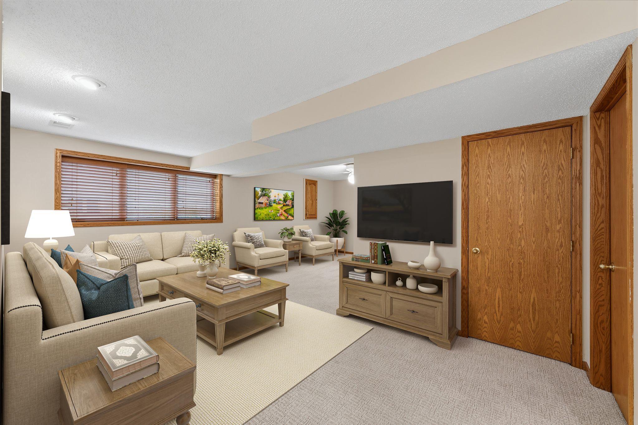 Lower Level family room -- Space with LOADS of options and potential!!!! *Virtually Staged*