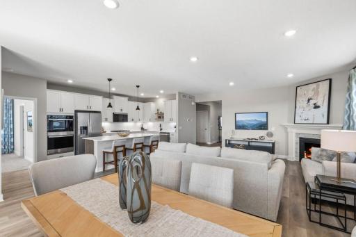 Kitchen, dining and family room all seamlessly blend together!