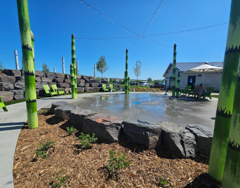 With 90 spray nozzles including jets, bubblers, arches and a cascading waterfall Water Front Park is the ideal place to cool off during the summer months.