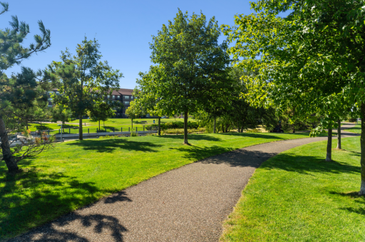 Enjoy the miles of walking paths right out your front door of either The Draw or Waterfront Park.