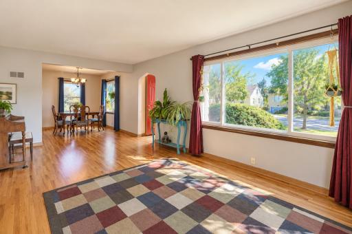 View from the living room into the dining room.