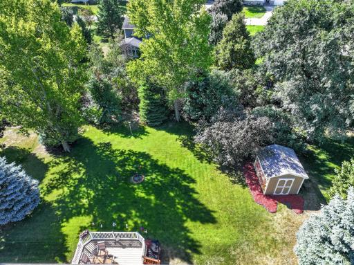 Birdseye view of backyard