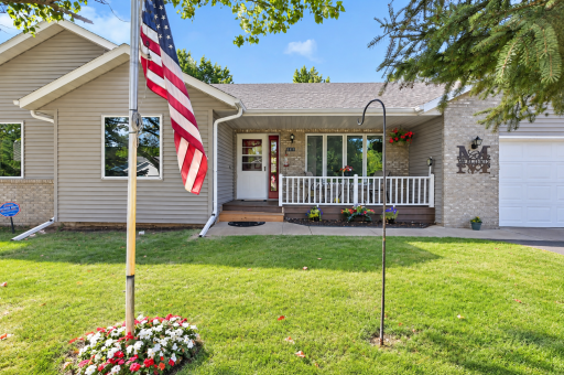 Inviting covered porch