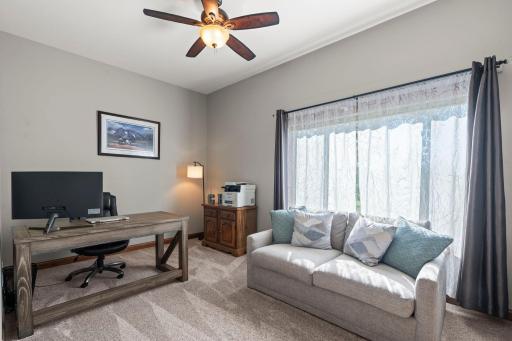 This second main floor bedroom is currently being used as an office. A large walk-in closet is not shown.