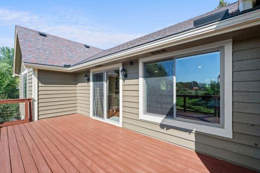 The deck as you enter the house from the backyard.