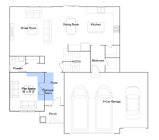 Lewis main level floorplan.