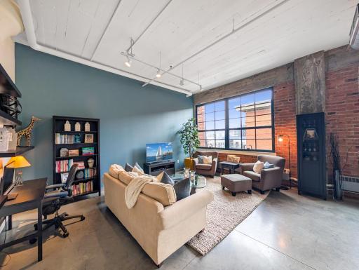 Bright and clean, with a brick wall bringing character to the home.
