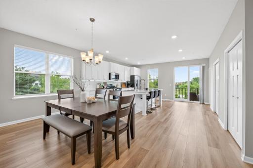 Dining Area Allows for any Size or Shape of Table