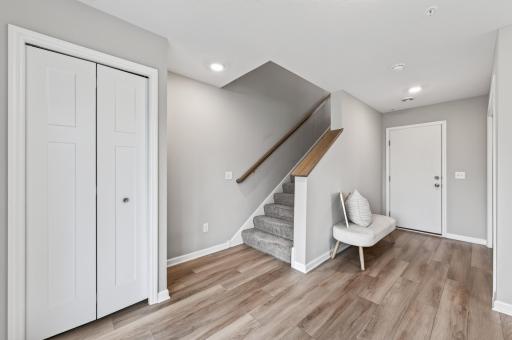 Lower Level Space Convenient with Closets, Entry from Garage and Mechanicals