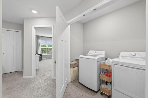 Convenient Laundry Access in Upper Level with Enough Space for More Storage