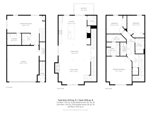 Floor Plan of All Three Levels