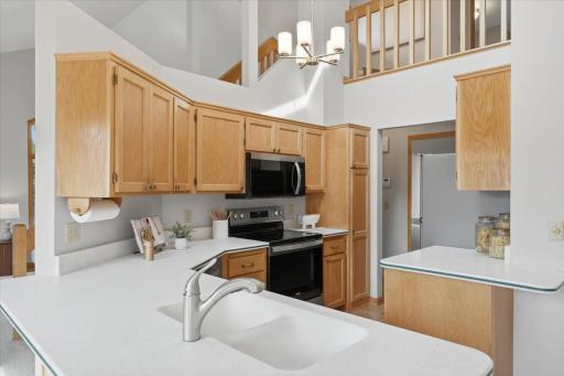 Kitchen with brand new stainless steel appliances