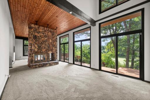 Two story, vaulted main level great room