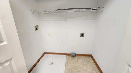 Convenient laundry closet on the upper level