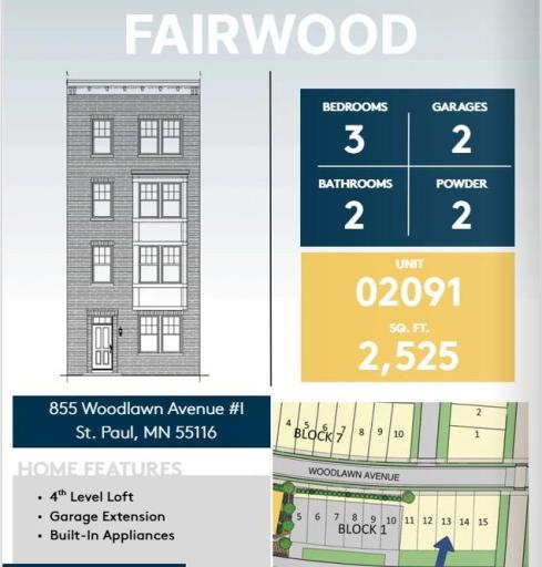 4th Story Loft with Terrace and Extendeded 2 Car Garage option which gives you a rear terrace on 2nd level as well.