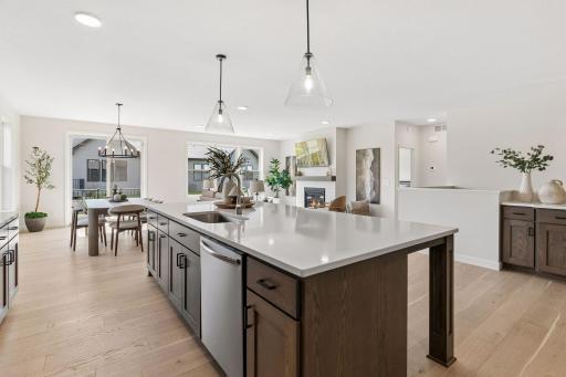 View From Kitchen to Dining Room & Great Room
