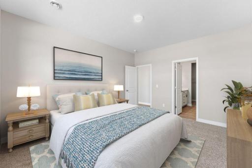 Harmony Primary Bedroom. Photos are of similar staged home. Colors and options may vary. Ask Sales Agent for details.