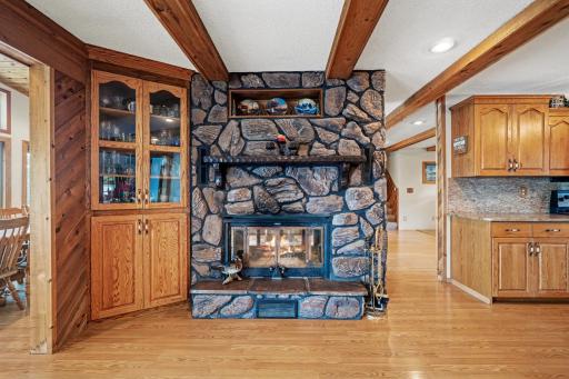 Two-Sided Stone Fireplace